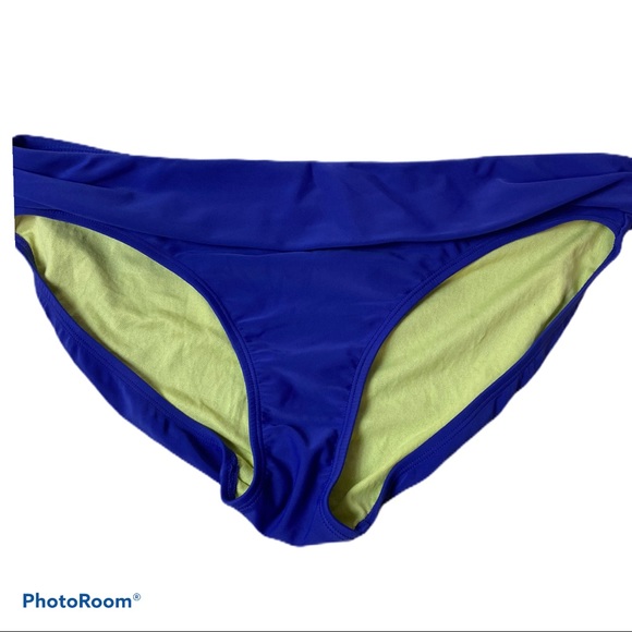Athleta Other - Athleta gathered waist band swim bottom blue Large